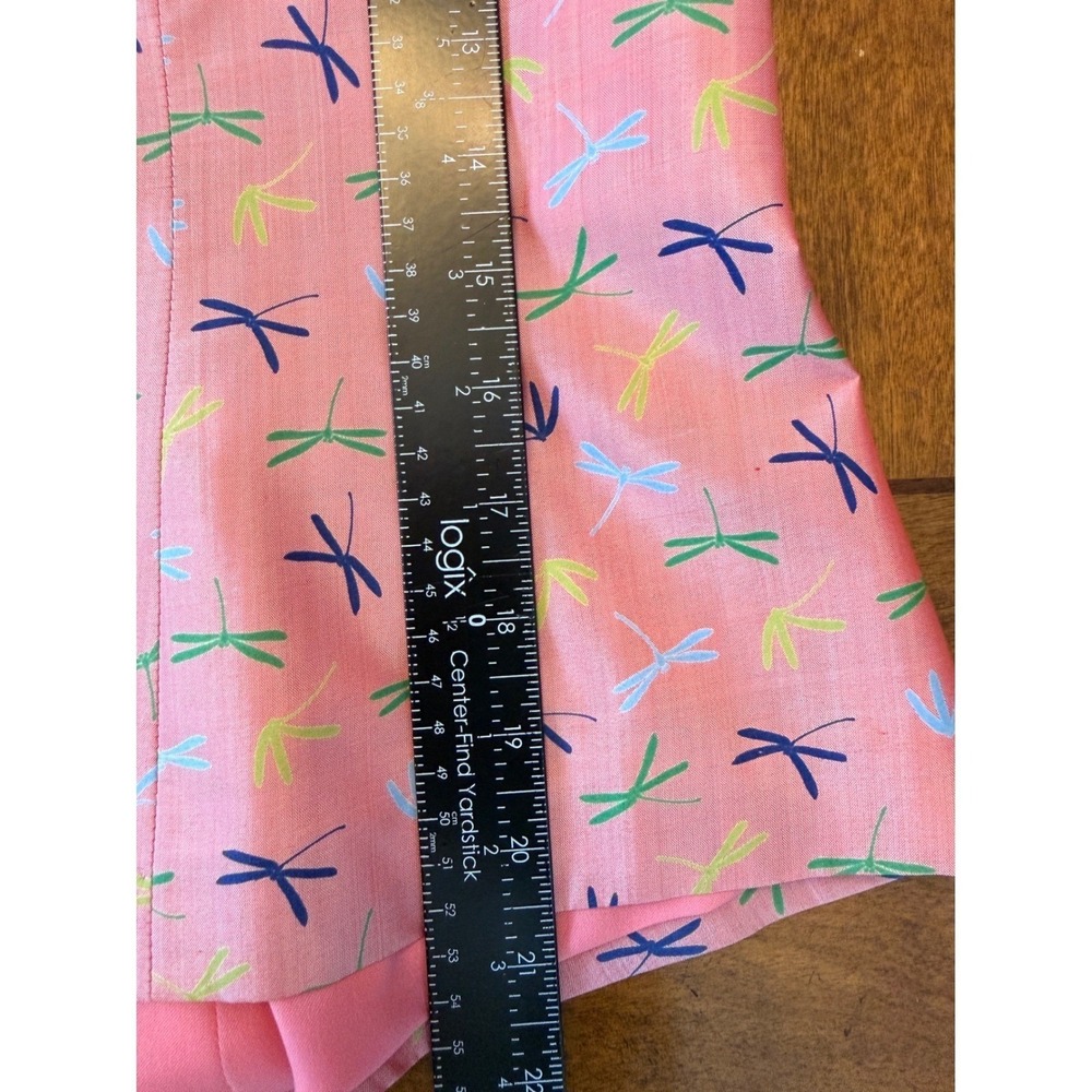 Teal Lotus Dragonfly Print Art to Wear Jacket Bell Sleeve Pink Blazer M - Picture 9 of 11